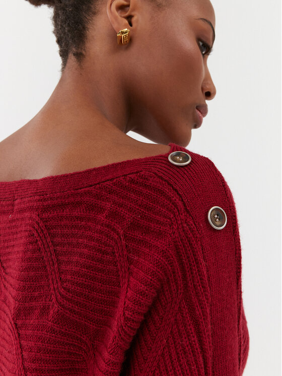 Guess Guess Trikotažinė suknelė Elodie W3BK96 Z2WX0 Raudona Slim Fit