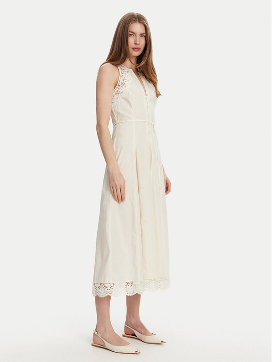 TWINSET TWINSET Koktejlové šaty 251TT2090 Écru Regular Fit