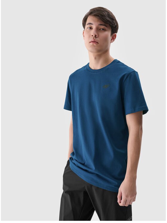 4F 4F T-Shirt Z-TTSHM2256-3-K Niebieski Regular Fit