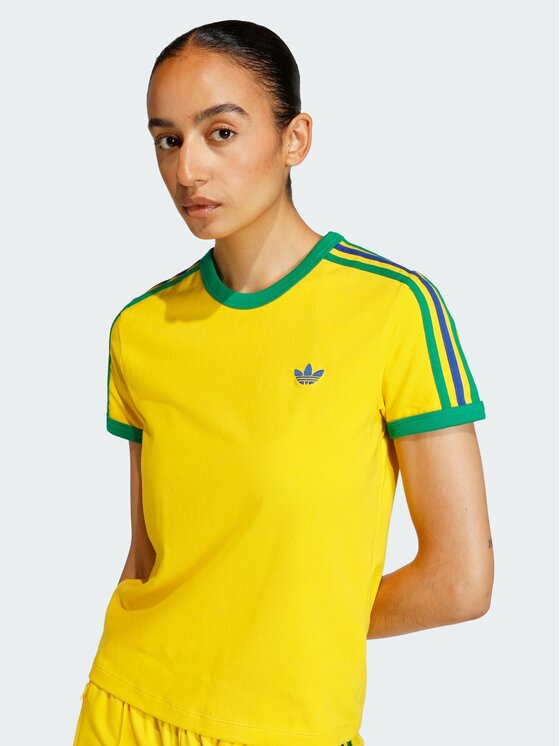 adidas adidas T-Shirt 3 STRIPES SLIM TEE Żółty