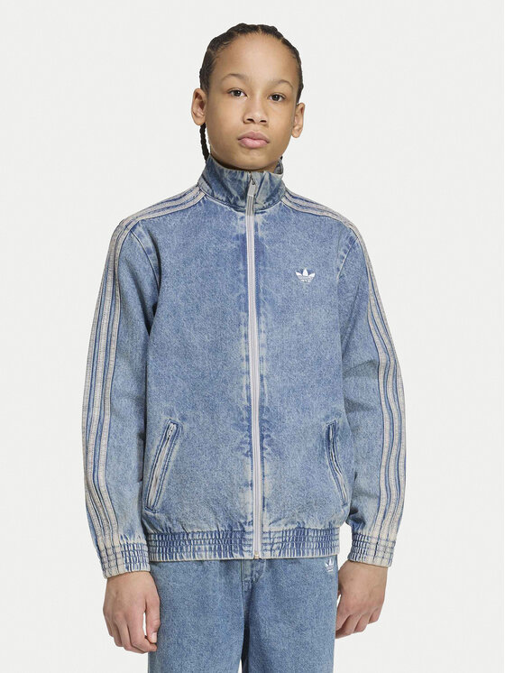 adidas adidas Kurtka jeansowa Firebird Loose Denim Track Top KR6530 Niebieski Regular Fit