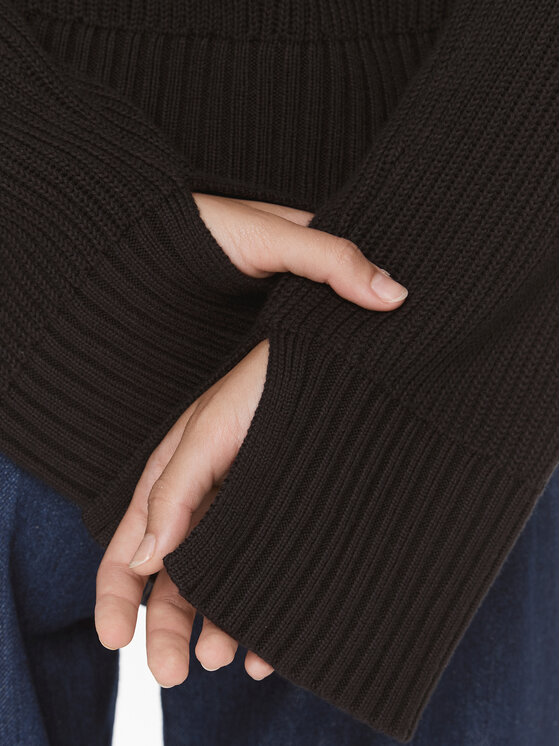 Calvin Klein Jeans Calvin Klein Jeans Rollkragenpullover Label Chunky J20J222250 Schwarz Relaxed Fit