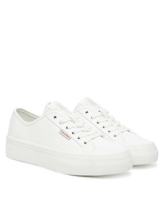Calvin Klein Jeans Calvin Klein Jeans Sneakersy Vulc Flatform Lth YW0YW01886 Biały