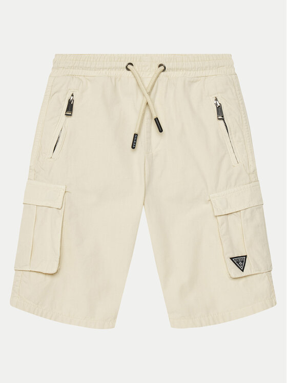 Guess Guess Kratke hlače iz tkanine L2RD01 D3XN0 Écru Regular Fit