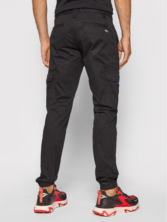 Tommy Jeans Tommy Jeans Auduma bikses Scanton DM0DM09660 Melns Slim Fit