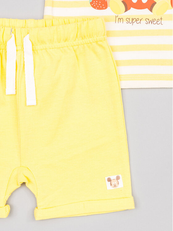 Zippy Zippy Set majica i hlače Myszka Miki ZNBAP0602 23008 Žuta Regular Fit