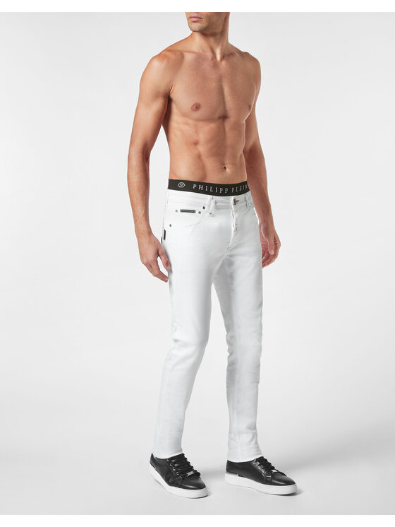 PHILIPP PLEIN PHILIPP PLEIN Jeansy 541 Biały Straight Leg
