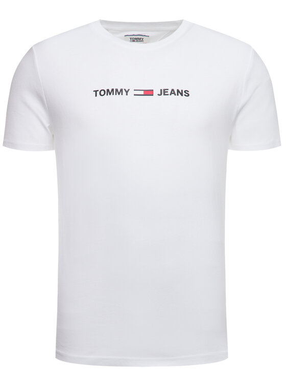 Tommy Jeans Tommy Jeans Tričko Straight Small Logo DM0DM07621 Biela Regular Fit