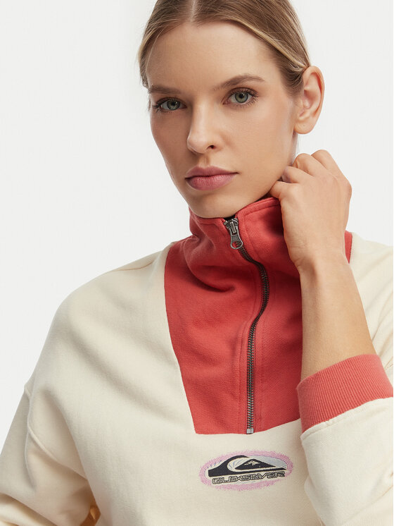 Quiksilver Quiksilver Fleecová mikina Sungai Block EQWFT03192 Krémová Oversize