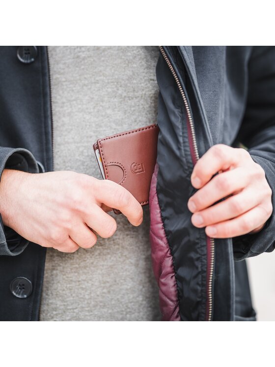 James Hawk James Hawk Mały Portfel Męski Męski skórzany portfel slim z RFID Brązowy