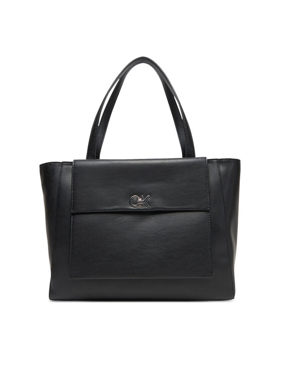 Geantă Calvin Klein Ck Re-Lock Medium Shopper LV04F3223G Negru