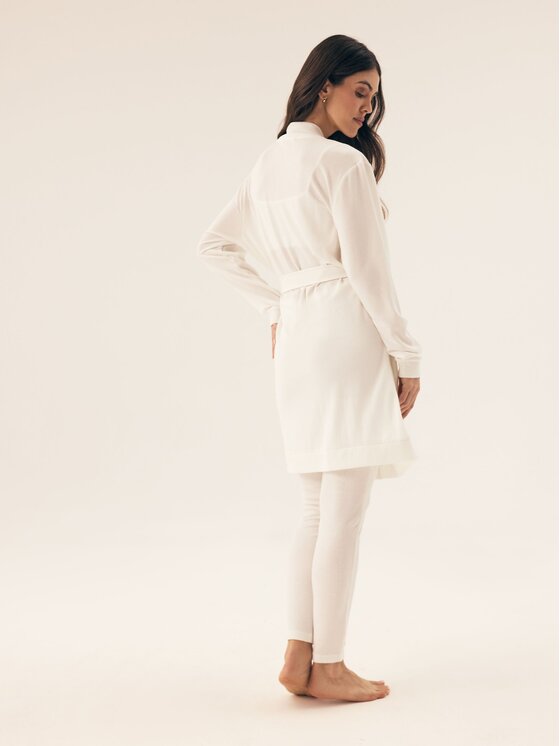 Esotiq Esotiq Szlafrok 42412 Kremowy Relaxed Fit
