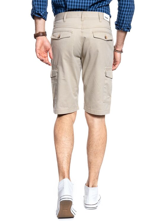 Wrangler Wrangler Szorty jeansowe CARGO SHORTS Beżowy Regular Fit