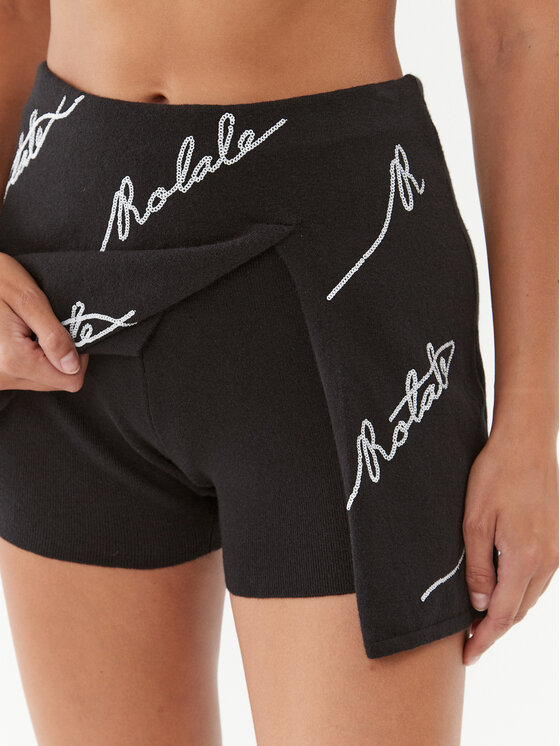 ROTATE ROTATE Σορτς υφασμάτινο Sequin Logo Mini 110111100 Μαύρο Slim Fit