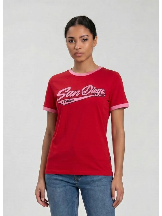 PITBULL PITBULL T-Shirt SAN DIEGO ANGEL Czerwony Regular Fit