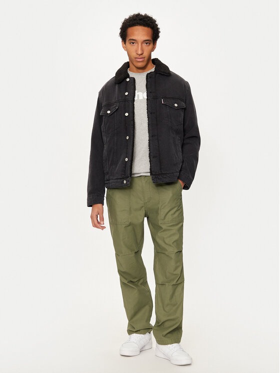 Schott NYC Schott NYC Jeansová bunda TRUCKSHERPA Šedá Regular Fit