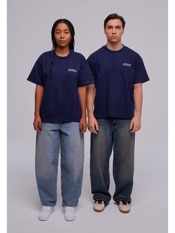 2005 2005 Tričko basic Tmavomodrá Oversize