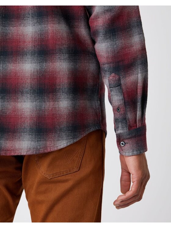 Wrangler Wrangler Camicia LS 1PKT SHIRT Rosso Regular Fit