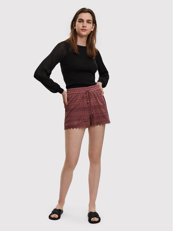 Vero Moda Vero Moda Riidest šortsid Honey 10190155 Bordoopunane Regular Fit
