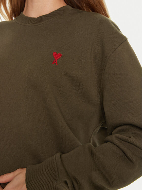 AMI Paris AMI Paris Džemperis ar kapuci USW035730 Brūns Regular Fit