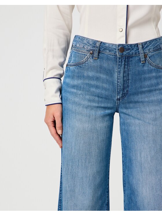 Wrangler Wrangler Jeansy STRAIGHT Niebieski Wide Leg