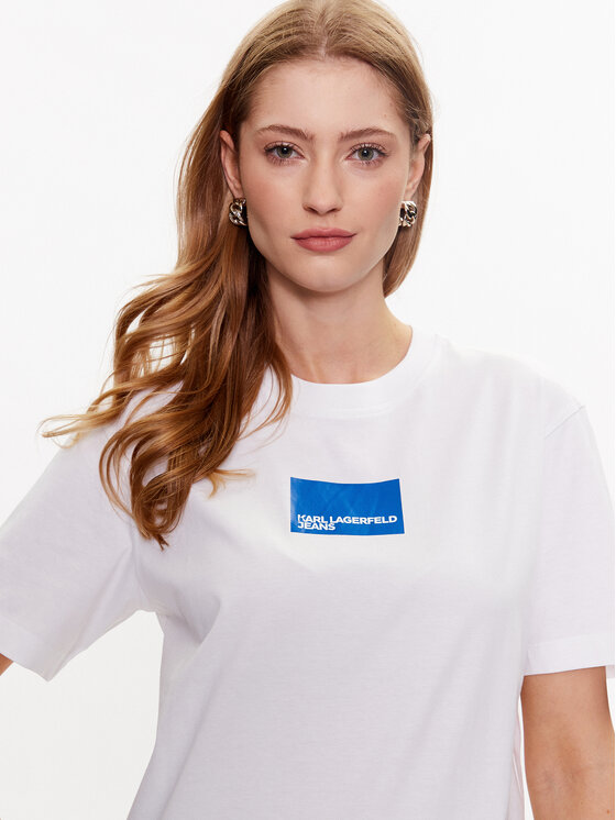Karl Lagerfeld Jeans Karl Lagerfeld Jeans T-Shirt 231J1706 Biały Regular Fit