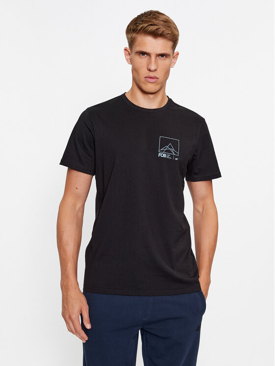 4F Tricou 4FAW23TTSHM0894 Negru Regular Fit