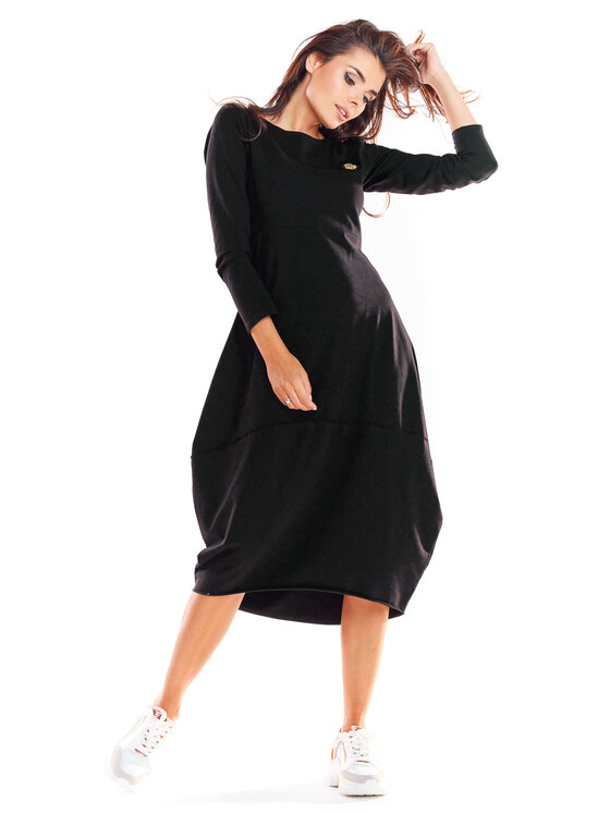 Infinite You Infinite You Úpletové šaty M221 Čierna Basic Fit
