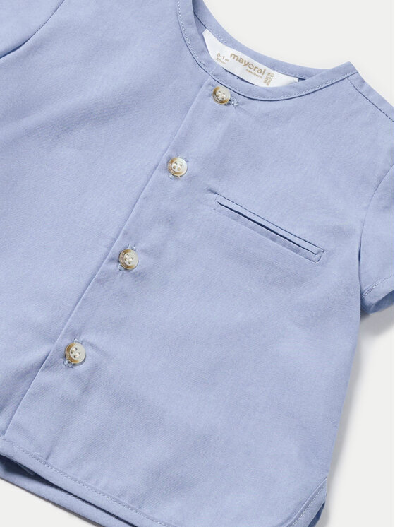 Mayoral Mayoral Completo camicia e pantaloncini 1219 Blu Regular Fit