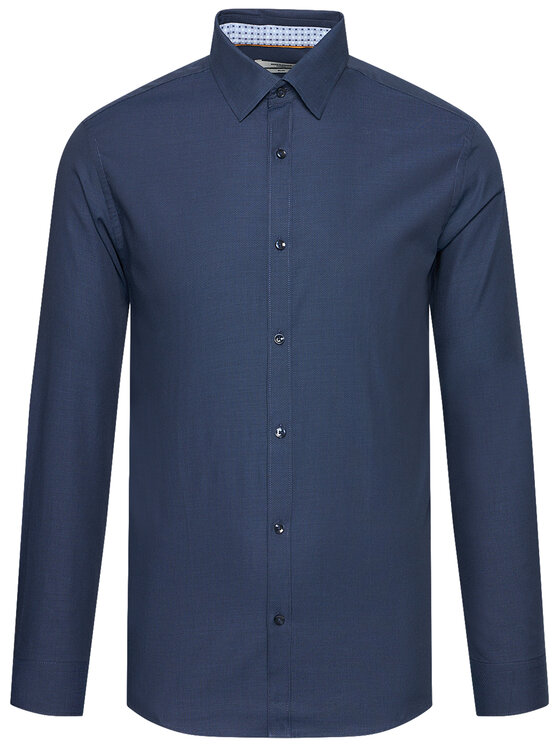 Jack & Jones Jack & Jones Košeľa Jprblagraduation 12183478 Tmavomodrá Slim Fit