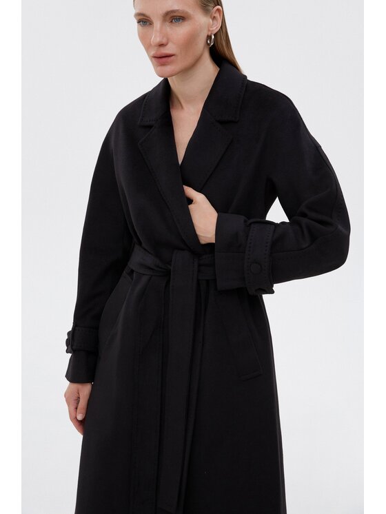 Estro Estro Παλτό ER00115599 Μαύρο Loose Fit