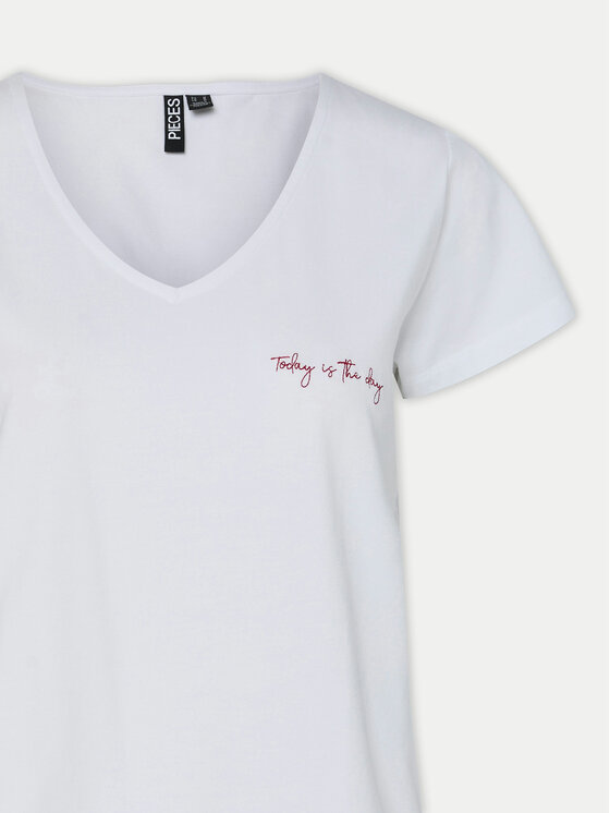 Pieces Pieces T-shirt Silly 17156926 Bijela Regular Fit