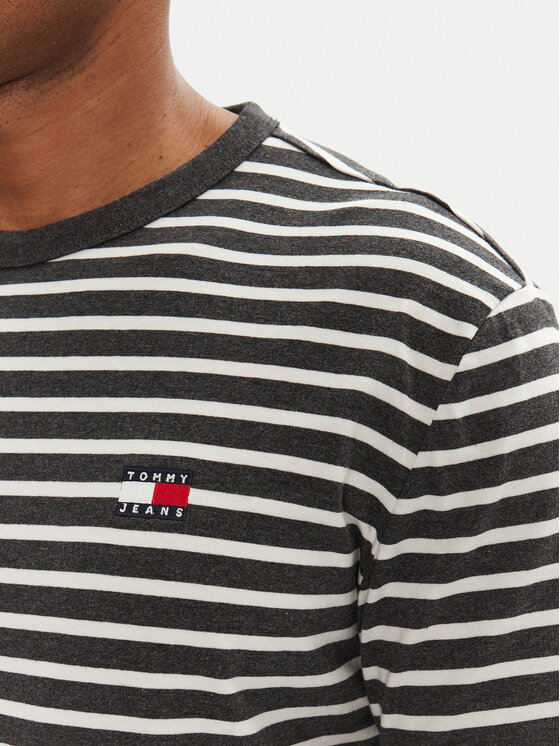 Tommy Jeans Tommy Jeans Majica dugih rukava Breton DM0DM20803 Siva Regular Fit
