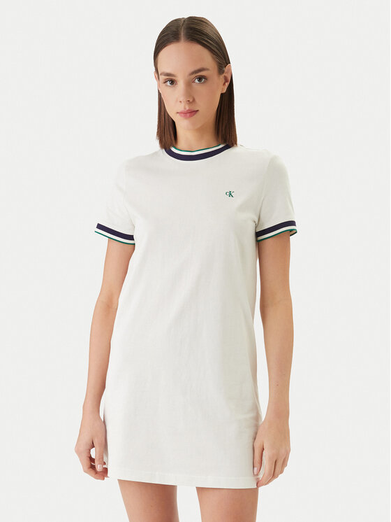Calvin Klein Jeans Rochie de zi LV047F248G Alb Relaxed Fit