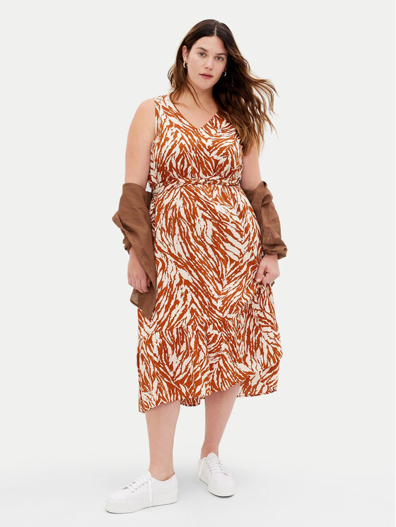 Gap Gap Poletna obleka 856730-01 Rjava Regular Fit