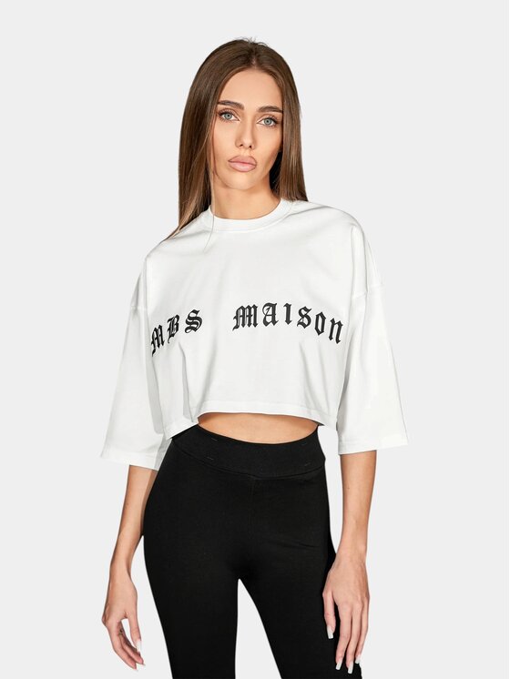 MADE BY SOCIETY MADE BY SOCIETY T-Shirt Noir Élément - T27904 Biały Basic Fit
