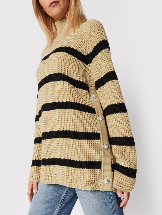 Custommade Custommade Πουλόβερ Talna Stripes 999212319 Μπεζ Relaxed Fit