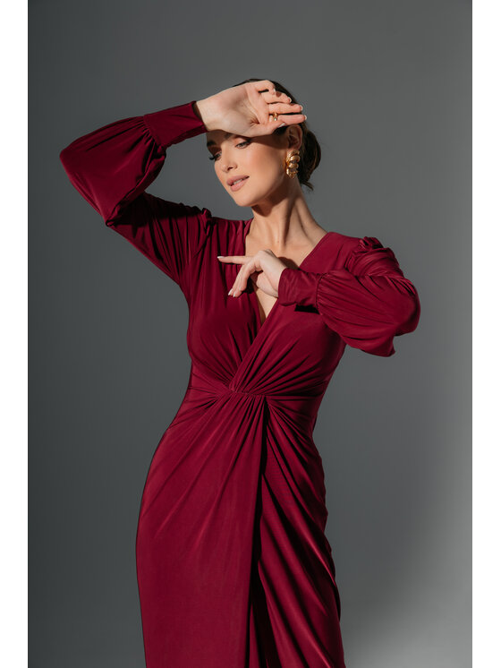 Aurora Aurora Sukienka wieczorowa Simon Bordowy Feminine Fit