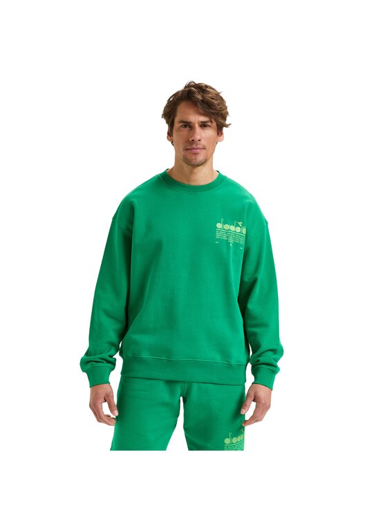 Diadora Diadora Bluza SWEATSHIRT CREW MANIFESTO Zielony Basic Fit