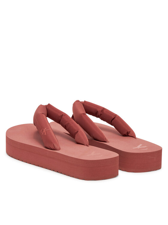 Calvin Klein Jeans Calvin Klein Jeans Japonke Beach Sandal Flatform Ttxr Satin YW0YW01723 Rjava