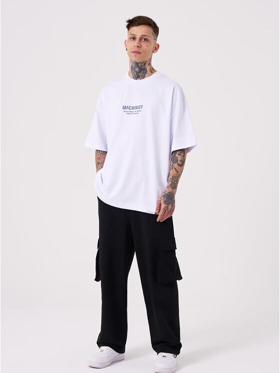 Machinist Machinist T-Shirt Koszulka Z Krótkim Rękawem Męska Oversize Biała Machinist Money Rules S Biały Oversize