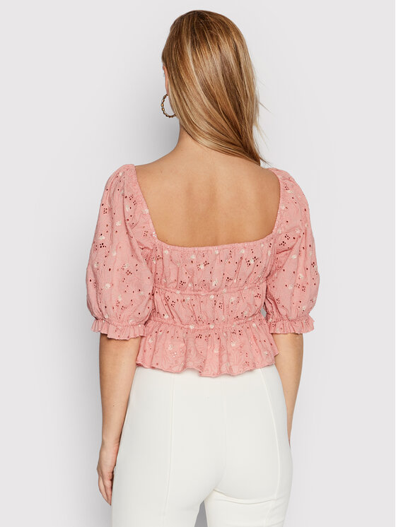 Guess Guess Bluse Lulu W2GH39 WEIV0 Rosa Slim Fit