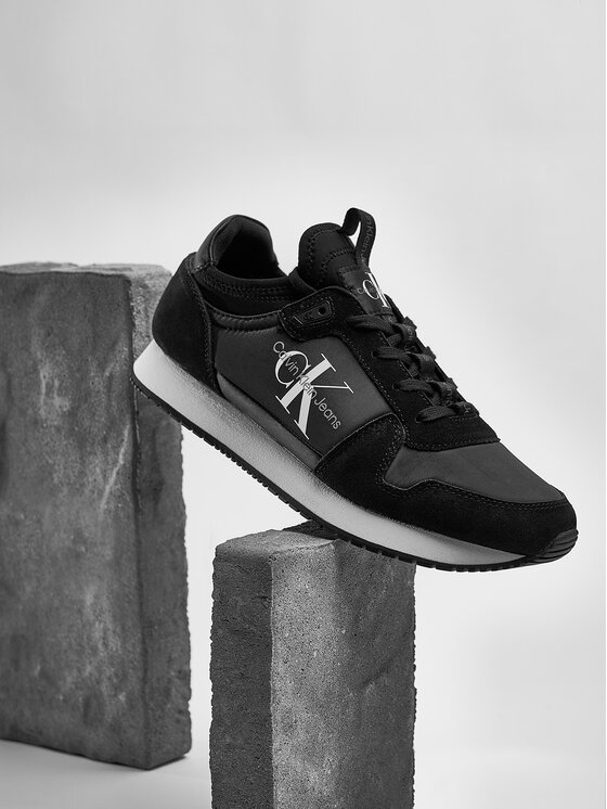 Calvin Klein Jeans Calvin Klein Jeans Tenisice Runner Sock Laceup Ny-Lth W YW0YW00840 Crna