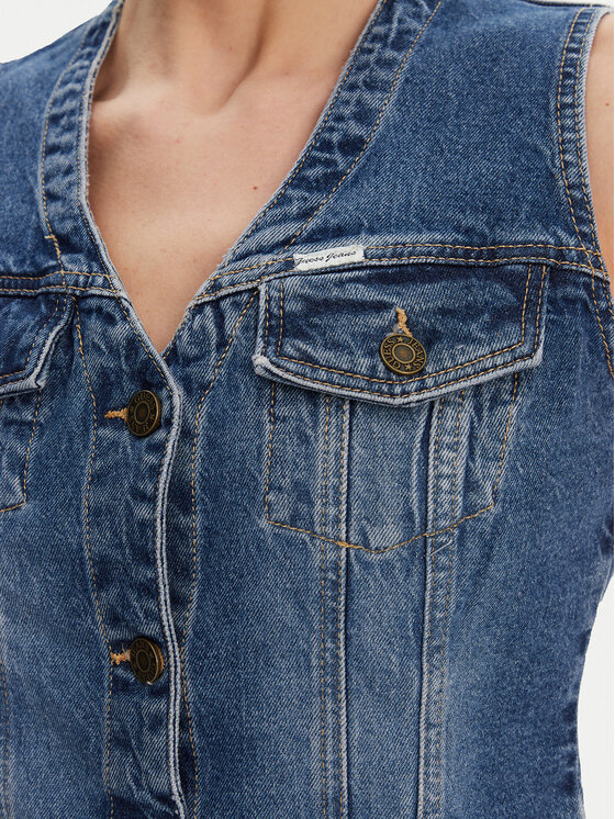 Guess Jeans Guess Jeans Kamizelka W5GN74 D5M46 Granatowy Regular Fit
