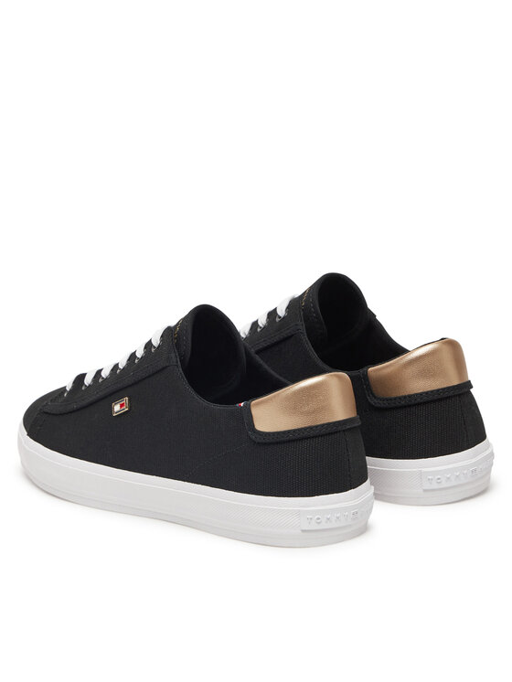 Tommy Hilfiger Tommy Hilfiger Teniși Vulc Canvas Lace Up Sneaker FW0FW08647 Negru