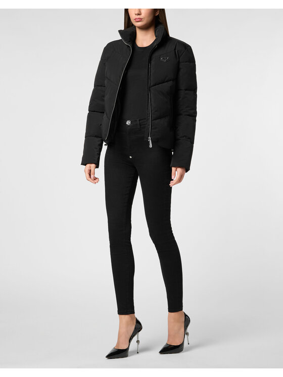 PHILIPP PLEIN PHILIPP PLEIN Vatovaná bunda 22879 Čierna Regular Fit