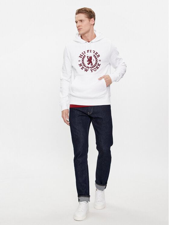 Tommy Hilfiger Tommy Hilfiger Mikina Big Icon MW0MW33650 Bílá Regular Fit