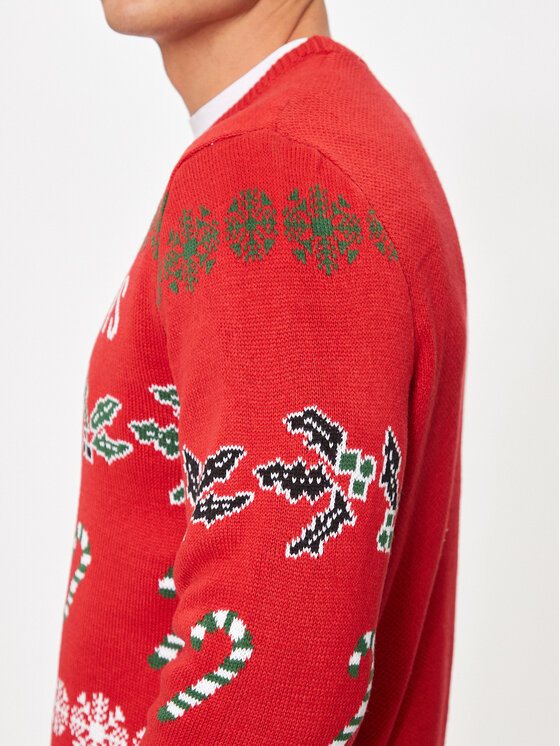 Only & Sons Only & Sons Sweater Xmas 22031171 Piros Regular Fit