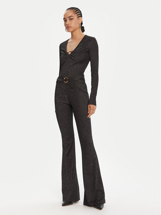 Just Cavalli Just Cavalli Παντελόνι υφασμάτινο 79PAC101 J0251 Μαύρο Flare Fit