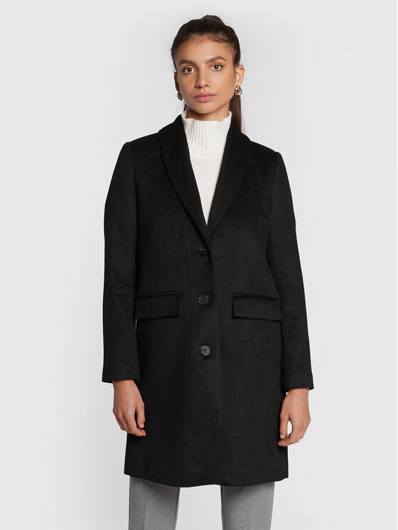 Bruuns Bazaar Palton de lână Catarina BBW3119 Negru Regular Fit